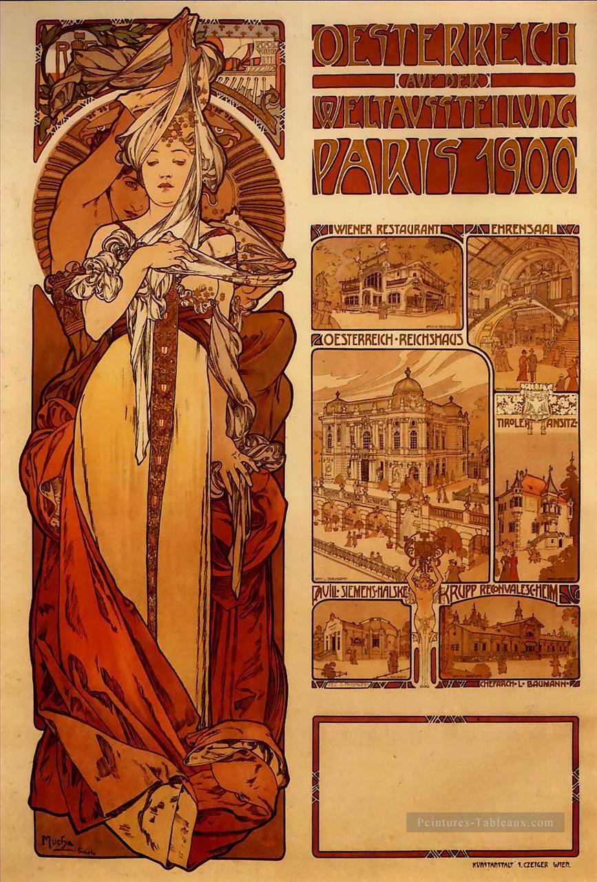 Autriche 1899 Art Nouveau tchèque Alphonse Mucha Peintures à l'huile